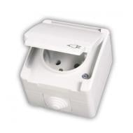 Розетка влагозащищенная с заземлением Gunsan Nemliyer IP20 белый NE 07 11 117