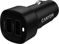Автомобильное зарядное устройство Canyon OnDrive 24 24W 2xUSB-A Black (CNE-CCABR2AA)