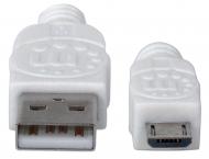 Кабель Manhattan USB Am – microUSB 1 м белый (323987)