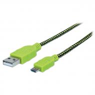 Кабель Manhattan USB Am – microUSB 1,8 м зеленый (352765)