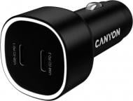 Автомобильное зарядное устройство Canyon OnDrive 60 PD 60W 2xUSB-C Black (CNE-CCABR3CC)