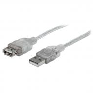 Кабель Manhattan USB Am – USB Af 4,5 м сріблястий (340502)