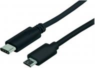 Кабель Manhattan USB Type-C – microUSB 1 м чорний (353311)