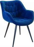 Стул обеденный с подлокотниками Nowy Styl VENSAN HN BLACK GD05 черный/синий
