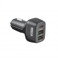 Зарядний пристрій — адаптер прикурювача-USB Brevia ePower TriDrive 44W 1xUSB-C+2xUSB-A чорний 46044DUCB