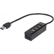 USB-хаб Manhattan Micro 4-port USB3.0/2.0 Combo black (163828)