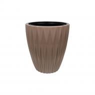 Горщик для квітів пластик Caro 30 круглий сіро-бежевий 15,5 л Form Plastic