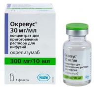 Окревус Roche концентрат для р-на д / инф. по 300 мг / 10 мл по 10 мл №1 в Флак.