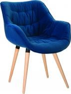 Стул обеденный с подлокотниками Nowy Styl VENSAN WOOD BLACK БУК 1.007 GD05 бук/синий