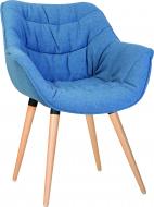 Стул обеденный с подлокотниками Nowy Styl VENSAN WOOD BLACK БУК 1.007 KL302 бук/синий
