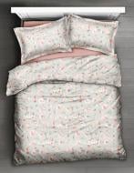 Комплект постельного белья Roses семейный серый с розовым La Nuit
