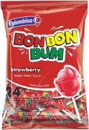 Леденцы BON BON BUM Strawberry Клубника с жевательной резинкой на палочке 408 г