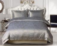 Комплект постільної білизни Delicacy сімейний сріблястий із синім La Nuit