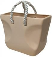 Ваза керамическая Kerama tato Сумка 16,5 см бежевая Ваза керамическая Kerama tato Сумка 16,5 см бежевая