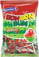 Леденцы BON BON BUM Watermelon Арбуз с жевательной резинкой на палочке 408 г