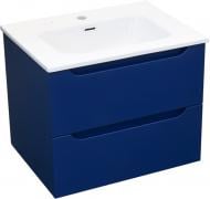 Тумба подвесная Imprese Valtice 60 см 2 ящика с умывальником c06112103AA Матовый синий