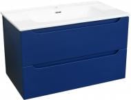 Тумба подвесная Imprese Valtice 80 см 2 ящика с умывальником c06112103BA Матовый синий