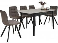 Стіл обідній Сіріон 1200(1600)x800x760мм сірий мармур/чорний