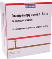 Глатирамеру ацетат-Віста Mistral Capital Management д/ін. 20 мг/мл по 1 мл у поперед. запов. шпр. 28