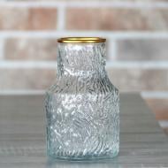 Ваза стеклянная Rebecca 15 см прозрачная/с золотым ободком 80241114