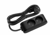 Удлинитель без заземления 2 гн. черный 5 м 480800108