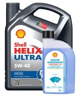 Моторне мастило SHELL промонабір Helix Ultra Diesel + Winter Screenwash Conc. (-55°С, 1 л) 5W-40 4 л (ТОВ-У512759)