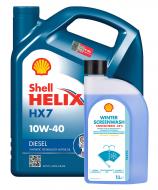 Моторное масло SHELL промонабор Helix D HX7 + Winter Screenwash Conc. (-55°С, 1 л) 10W-40 4 л (ТОВ-У512756)