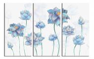 Картина модульная Голубые цветы 150x100 см WallArt 54498-3.3