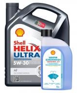 Моторное масло SHELL промонабор Helix Ultra Professional AF + Winter Screenwash Conc. (-55°С, 1 л) 5W-30 4 л (ТОВ-У512757)