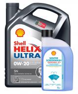 Моторне мастило SHELL промонабір Helix Ultra + Winter Screenwash Conc. (-55°С, 1 л) 0W-20 5 л (ТОВ-У512765)