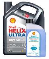 Моторне мастило SHELL промонабір Helix Ultra Racing + Winter Screenwash Conc. (-55°С, 1 л) 10W-60 4 л (ТОВ-У512766)