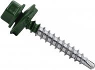 Саморез со сверлом по дереву 4,8x35 мм 40 шт зеленый RAL 6005 Саморез со сверлом по дереву 4,8x35 мм 40 шт зеленый RAL 6005
