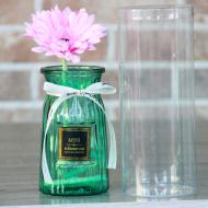 Набор подарочный Ваза зеленая с цветком 15 см 86006040