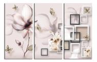 Картина модульная Грациозная магнолия 3Д 150x100 см WallArt 54504-3.3