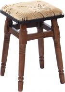 Табурет мягкий бежевый / орех темный