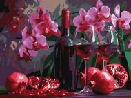 Картина по номерам Вино и орхидеи ©art_selena_ua 30x40 см Ideyka