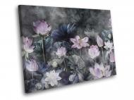 Картина Ночное цветение лотоса 40x30 см WallArt 54512-1.1