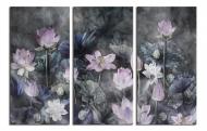 Картина модульная Ночное цветение лотоса 120x80 см WallArt 54512-3.2 Картина модульная Ночное цветение лотоса 120x80 см WallArt 54512-3.2