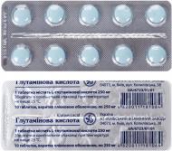 Глутамінова кислота №10 таблетки 250 мг