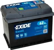 Акумулятор автомобільний EXIDE Excell 6CT Аз 62Ah 540A 12V «+» ліворуч (EB621)