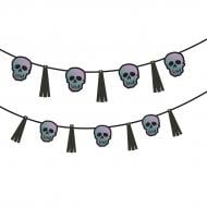 Гирлянда-растяжка YES! Fun Хэллоуин Череп с кистью 13 элементов 3 м голографическая