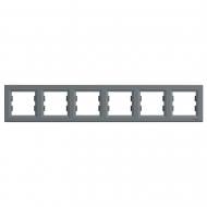 Рамка шестимісна Schneider Electric Asfora горизонтальна сталь EPH5800662