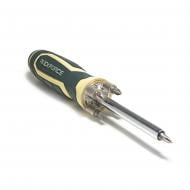 Отвертка Rock FORCE универсальная реверсивная с подсветкой 4LED и комплектом бит, L-250 мм (PH1, PH2, PZ2, SL5, SL6), в блистере (RF-303854)