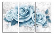 Картина модульная Голубые розы 3Д 90x60 см WallArt 54517-3.1