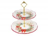 Блюдо Lefard двухъярусное Рождественский венок 24,5 см 858-0171