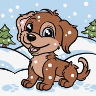 Картина по номерам Игривый песик ©art_selena_ua 25x25 см Ideyka