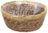 Кашпо ПВХ флористическое 26x12 см FWP23-11-2 круглый коричневый с золотистым Кашпо ПВХ флористическое 26x12 см FWP23-11-2 круглый коричневый с золотистым