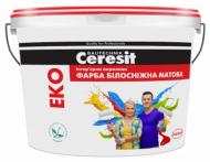 Фарба інтер'єрна акрилова водоемульсійна Ceresit Eko Білосніжна біла 10 л