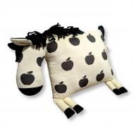 Подушка-обнимашка Конячка в яблоко 35x50 см белый с черным Анна