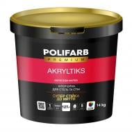Краска акриловая Polifarb Акрилтикс мат белый 14 кг
